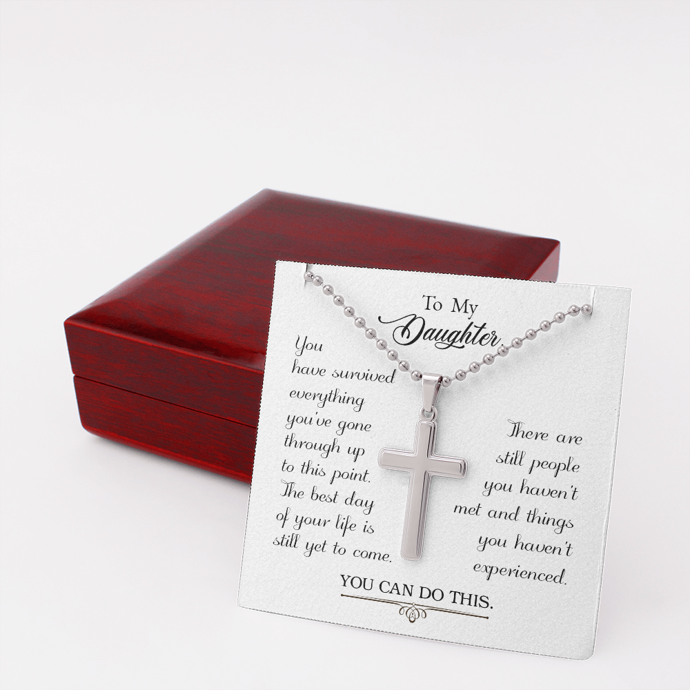 To my daughter - You have survived - Personalized Cross - JustFamilyThings