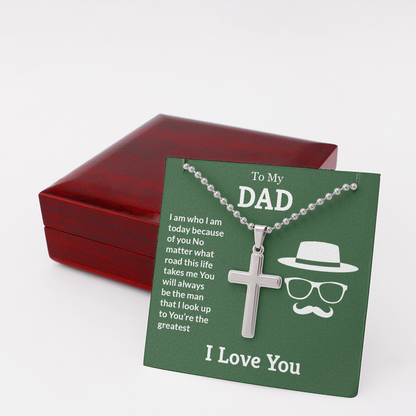 To My Dad - You're the greatest - Personalized Cross - JustFamilyThings