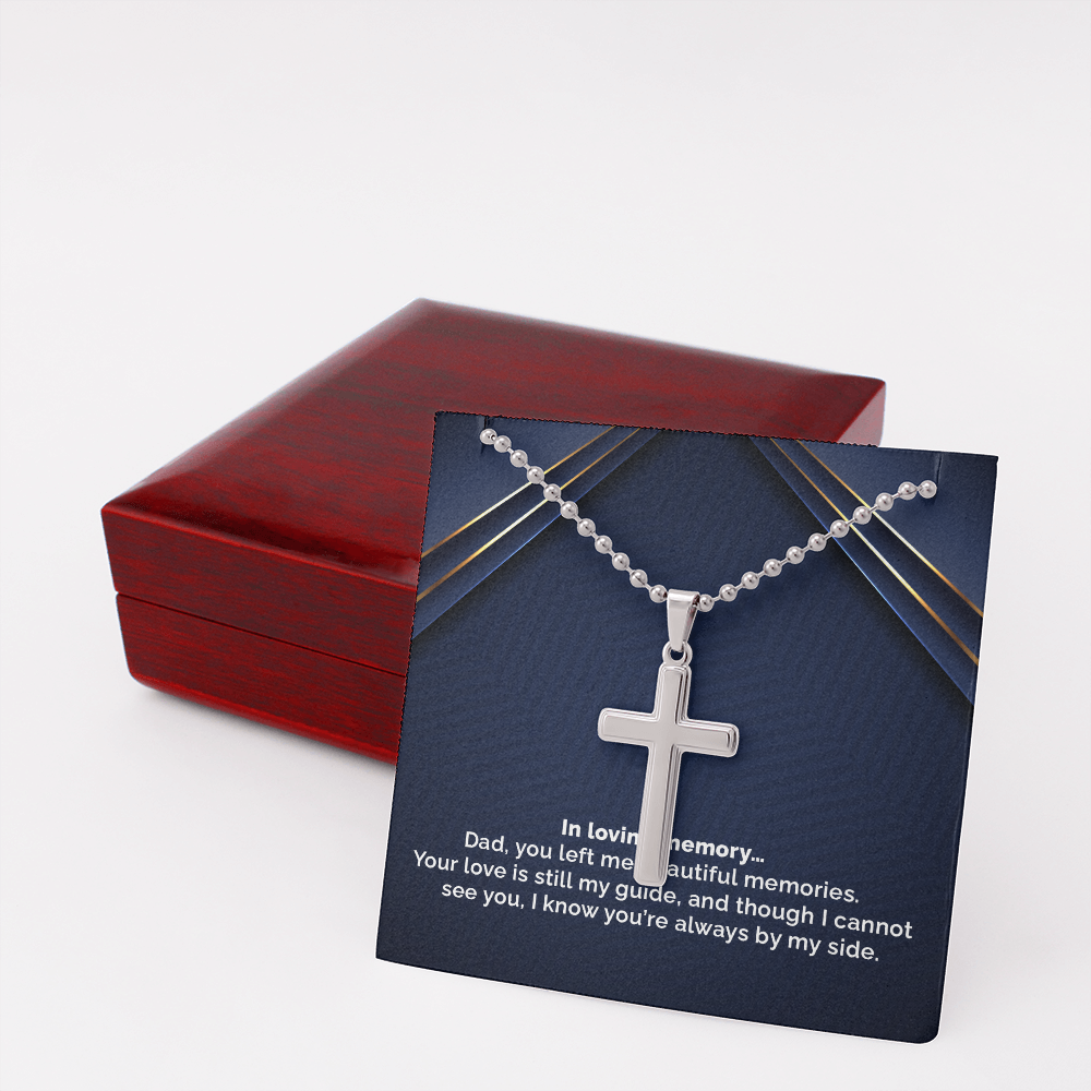 In loving memory dad - Personalized Cross - JustFamilyThings