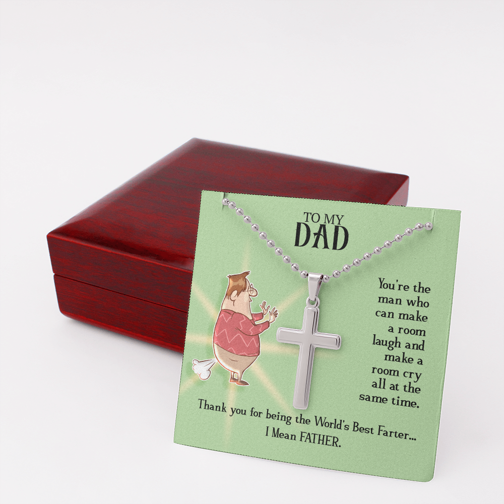 funny - To My Dad - You're the man - Personalized Cross - JustFamilyThings