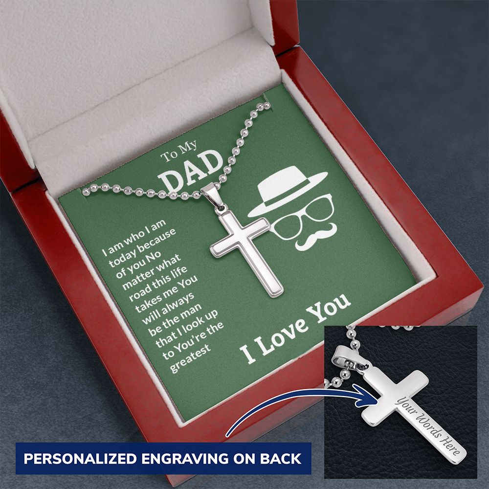 To My Dad - You're the greatest - Personalized Cross - JustFamilyThings
