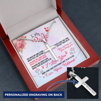 Load image into Gallery viewer, To My Wife you make me smile - Personalized Cross - JustFamilyThings
