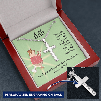 funny - To My Dad - You're the man - Personalized Cross - JustFamilyThings