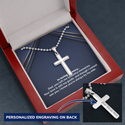 In loving memory dad - Personalized Cross - JustFamilyThings
