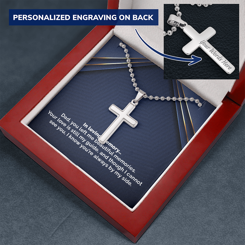 In loving memory dad - Personalized Cross - JustFamilyThings
