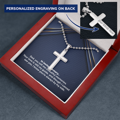 In loving memory dad - Personalized Cross - JustFamilyThings
