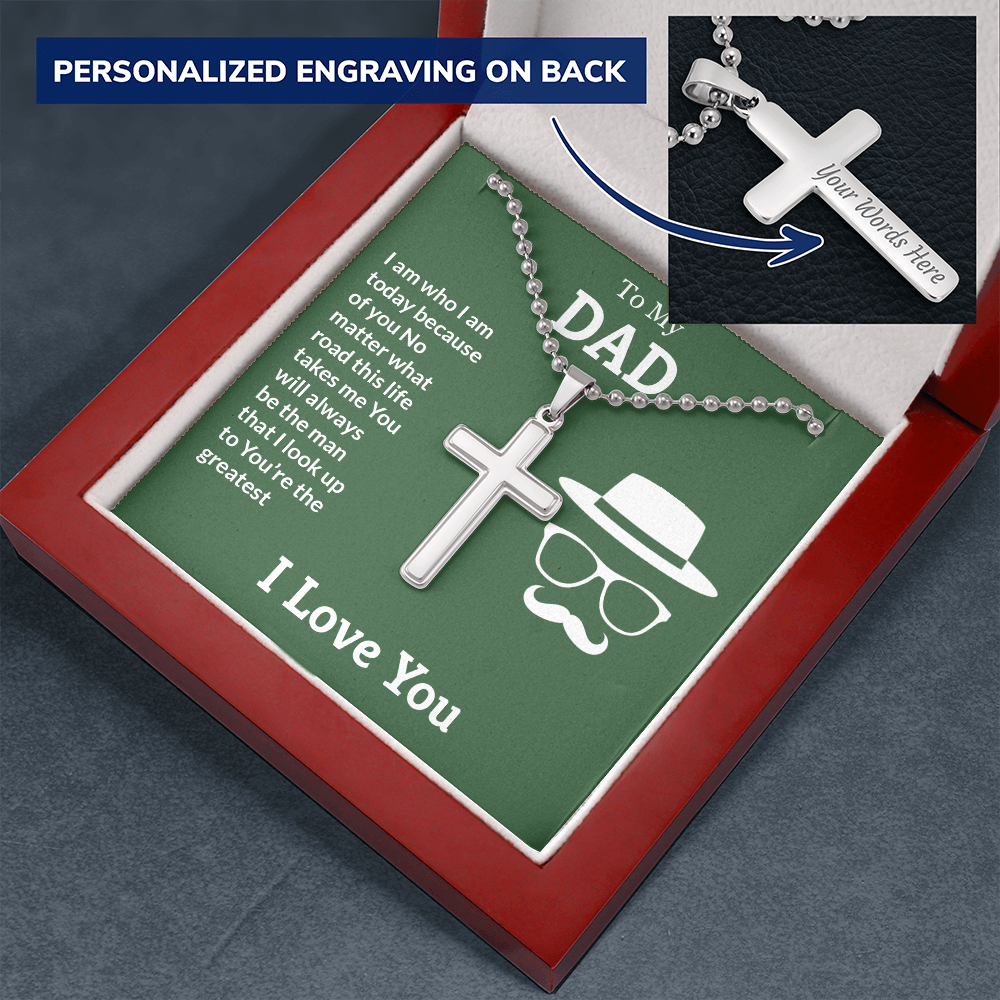 To My Dad - You're the greatest - Personalized Cross - JustFamilyThings