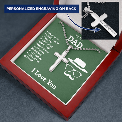 To My Dad - You're the greatest - Personalized Cross - JustFamilyThings