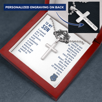 Load image into Gallery viewer, To my son - I closed my eyes - Personalized Cross - JustFamilyThings
