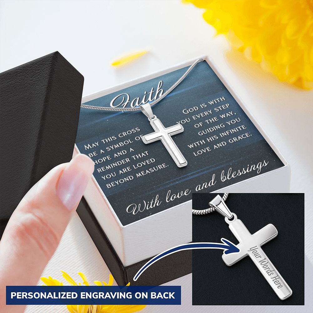 Faith - Symbol Of Hope - Personalized Cross Necklace