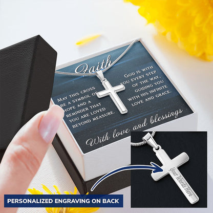 Faith - Symbol Of Hope - Personalized Cross Necklace