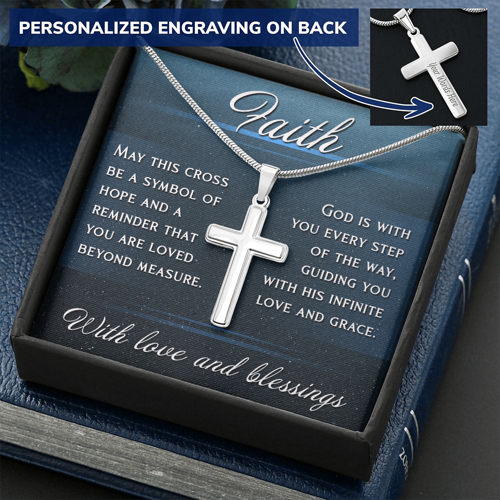 Faith - Symbol Of Hope - Personalized Cross Necklace