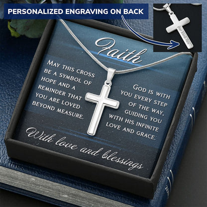 Faith - Symbol Of Hope - Personalized Cross Necklace
