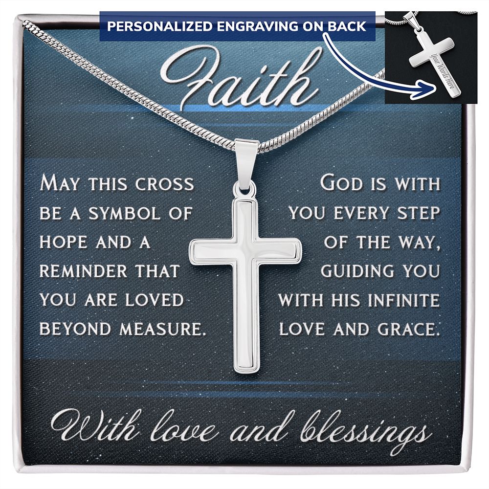 Faith - Symbol Of Hope - Personalized Cross Necklace