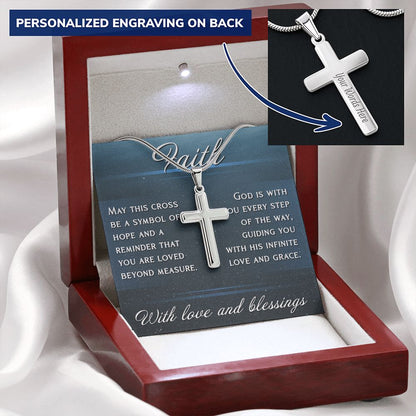 Faith - Symbol Of Hope - Personalized Cross Necklace