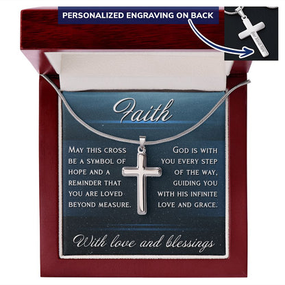Faith - Symbol Of Hope - Personalized Cross Necklace