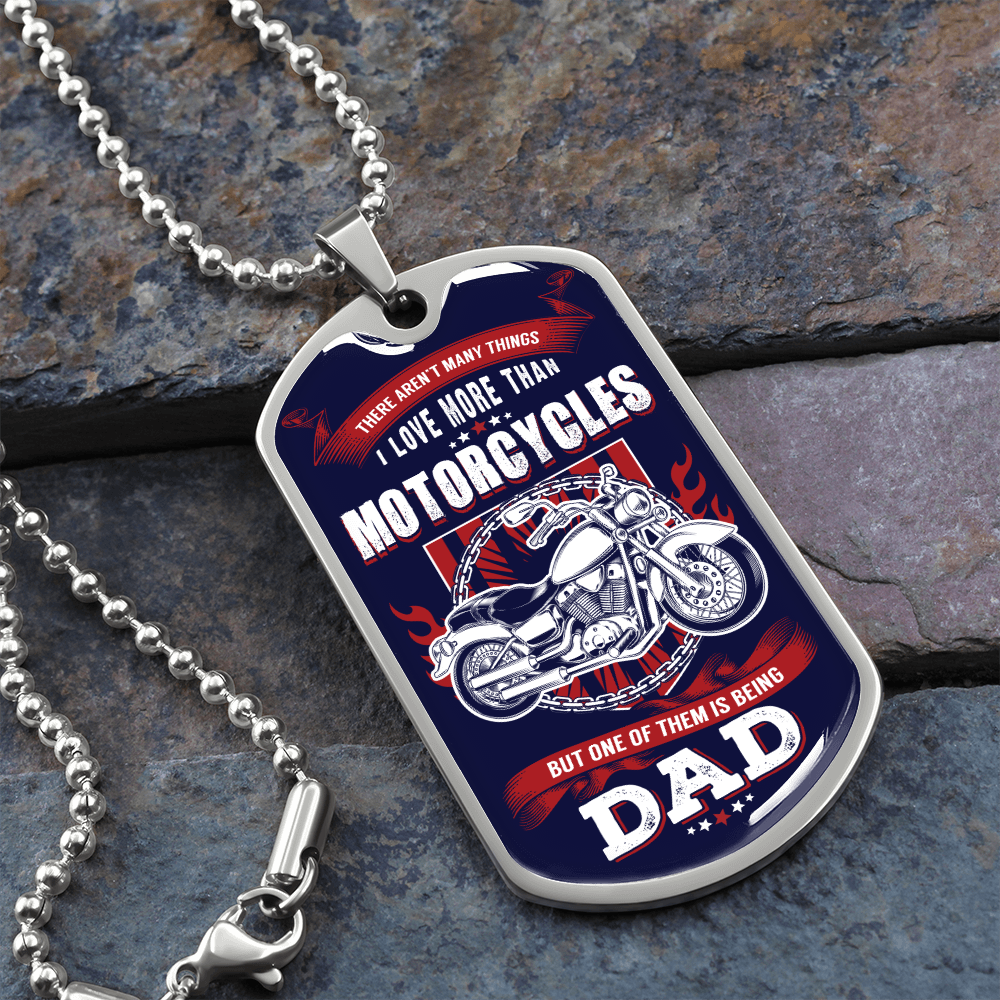 Motorcycles-DAD - Dog Tag - JustFamilyThings