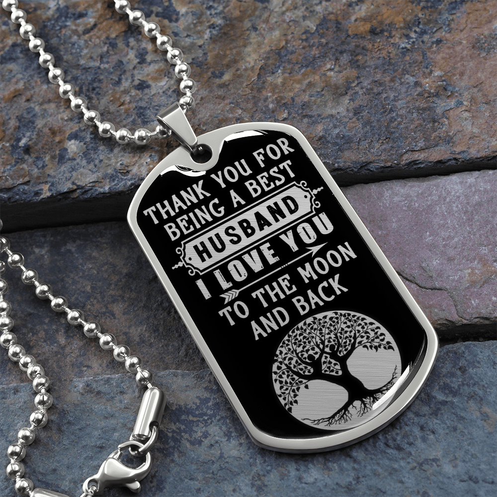 Thank You For Being a Best Husband - Dog Tag - JustFamilyThings