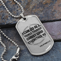 Load image into Gallery viewer, I can do all things through Christ - Dog Tag - JustFamilyThings
