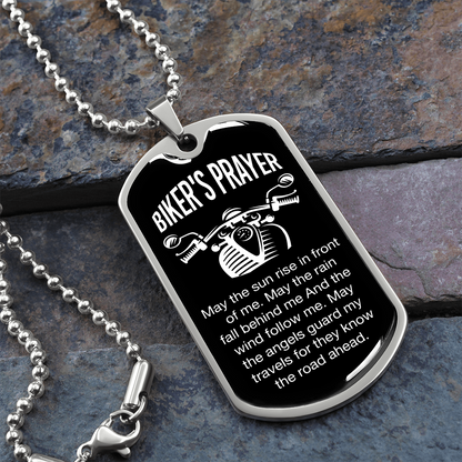 Biker's Prayer - Dog Tag - JustFamilyThings