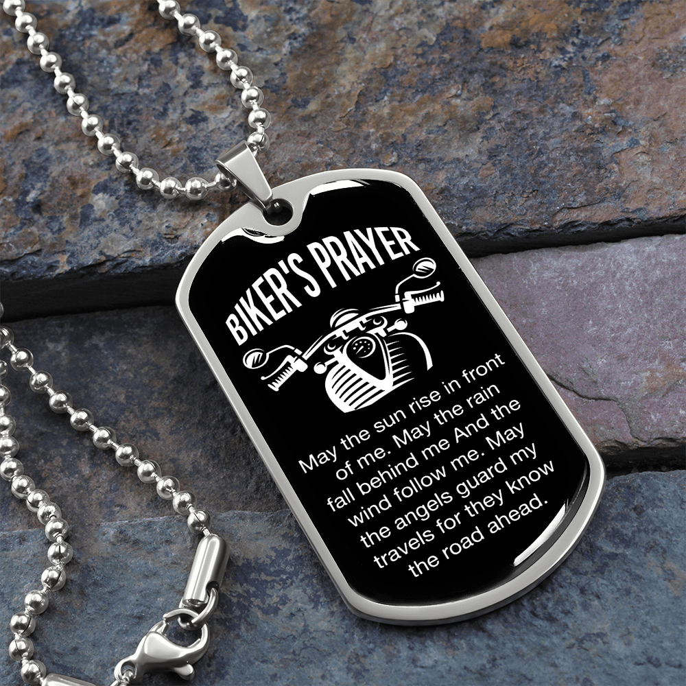 Biker's Prayer - Dog Tag - JustFamilyThings