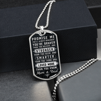 Load image into Gallery viewer, Gift To Son from Mom and Dad - Dog Tag - JustFamilyThings
