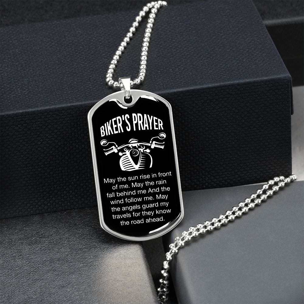 Biker's Prayer - Dog Tag - JustFamilyThings