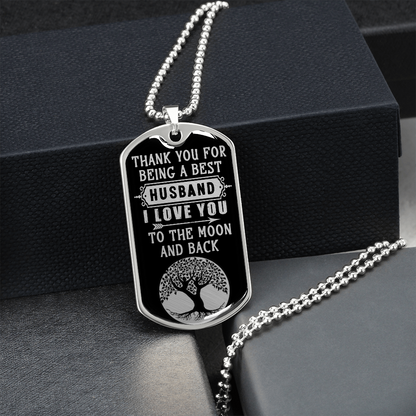 Thank You For Being a Best Husband - Dog Tag - JustFamilyThings