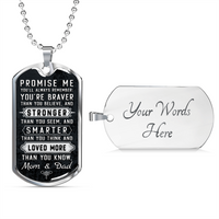 Load image into Gallery viewer, Gift To Son from Mom and Dad - Dog Tag - JustFamilyThings
