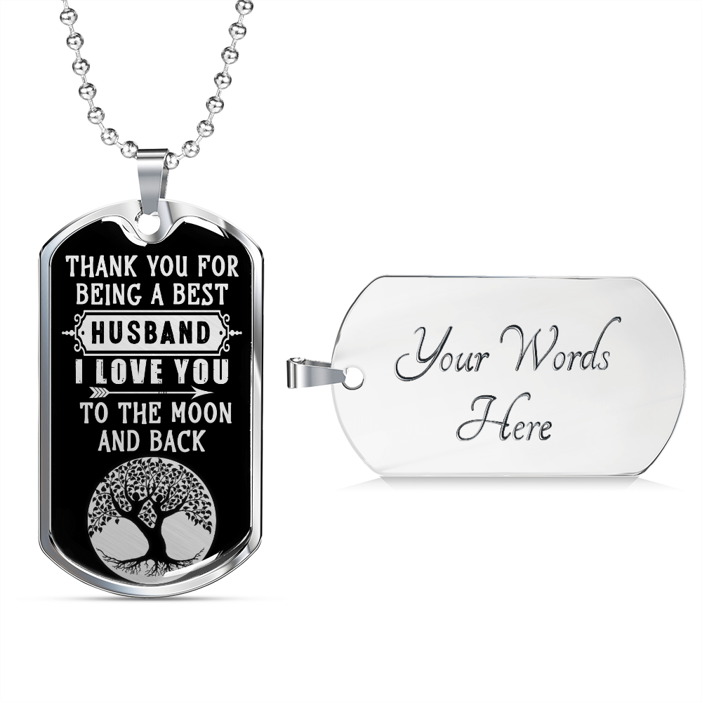 Thank You For Being a Best Husband - Dog Tag - JustFamilyThings