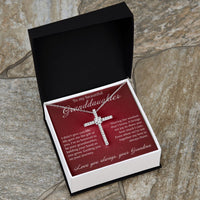 Load image into Gallery viewer, To My Beautiful Granddaughter - Cubic Zirconia Cross - JustFamilyThings
