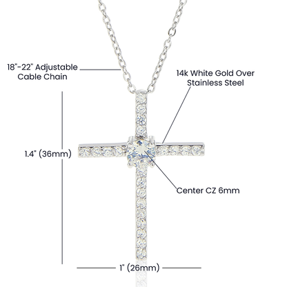 To My Beautiful Granddaughter - Cubic Zirconia Cross - JustFamilyThings