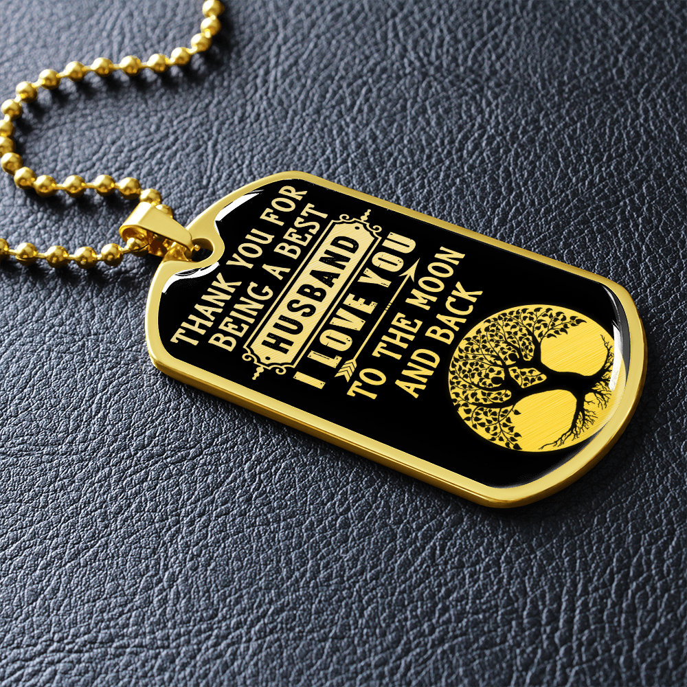 Thank You For Being a Best Husband - Dog Tag - JustFamilyThings