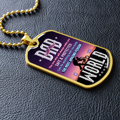 DAD the most amazing person - Dog Tag - JustFamilyThings