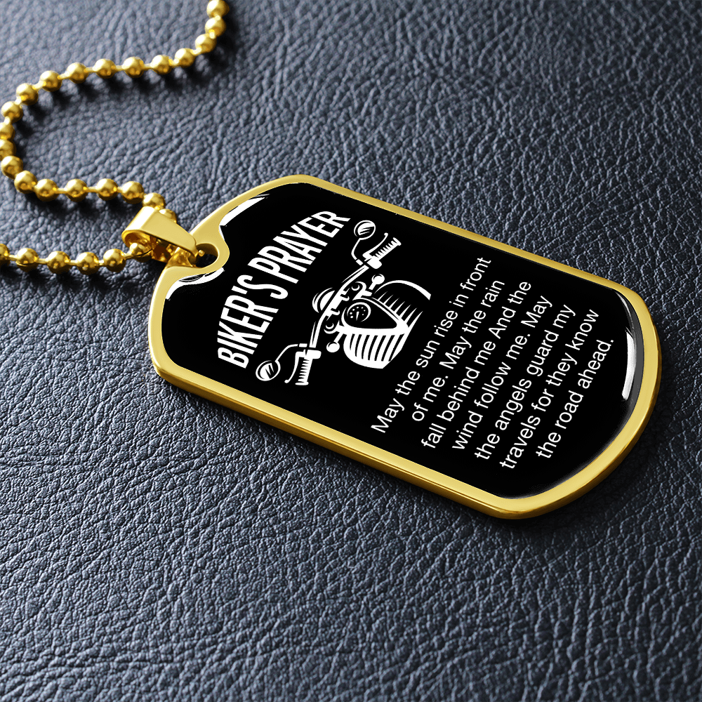 Biker's Prayer - Dog Tag - JustFamilyThings