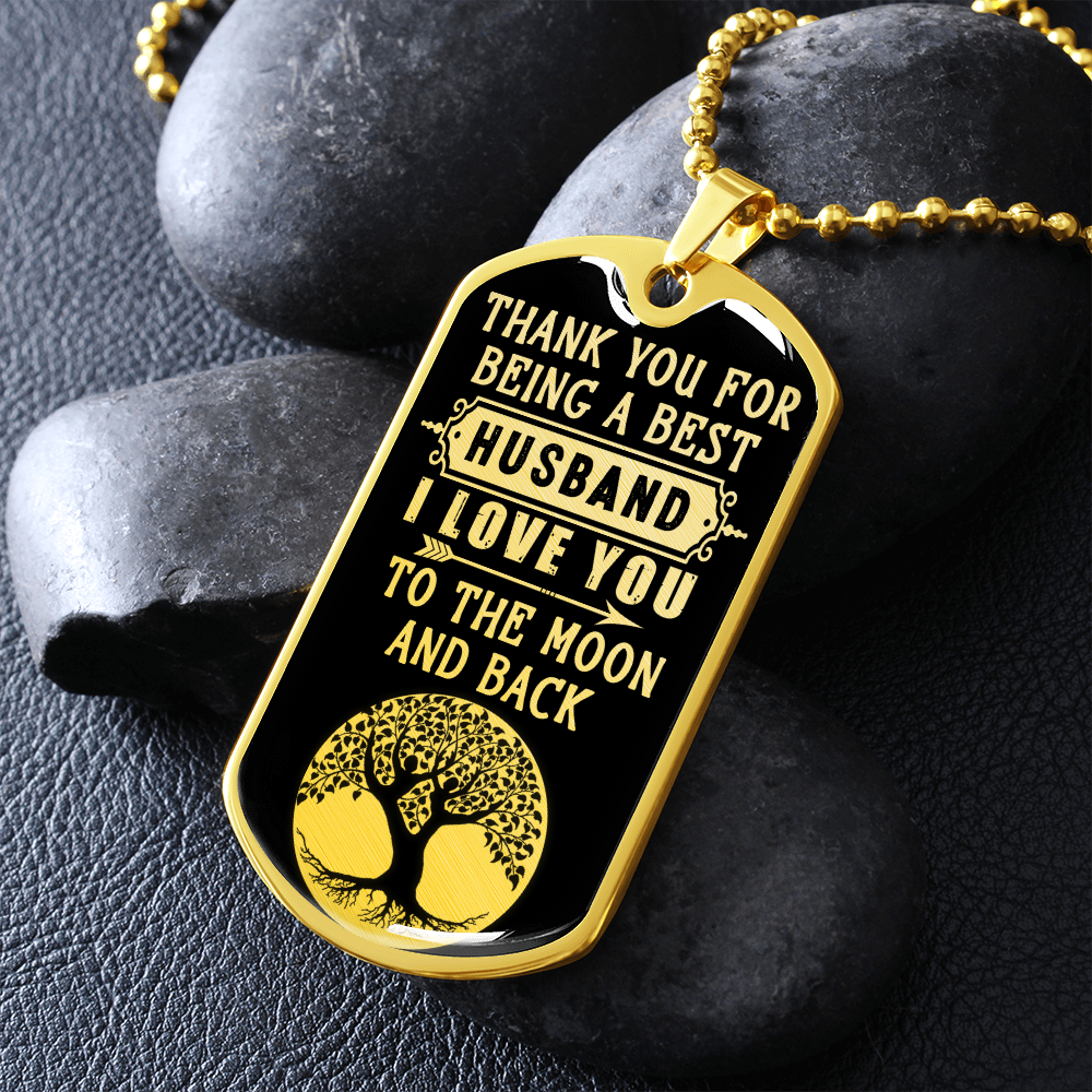 Thank You For Being a Best Husband - Dog Tag - JustFamilyThings