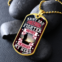Load image into Gallery viewer, Army Dad provider encourager my hero - Dog Tag - JustFamilyThings
