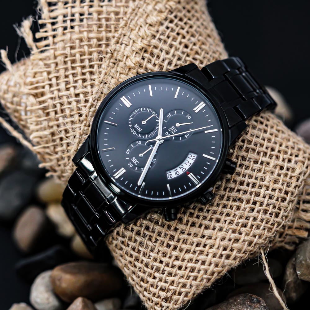 Great Fisherman Better Dad - Black Chronograph Watch - JustFamilyThings
