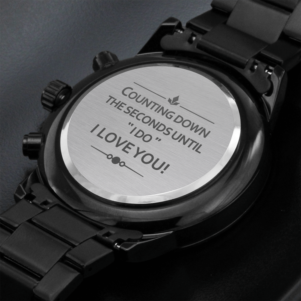 Counting Down The Seconds - Black Chronograph Watch - JustFamilyThings