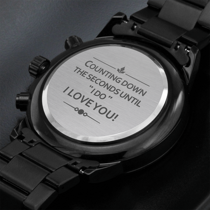 Counting Down The Seconds - Black Chronograph Watch - JustFamilyThings