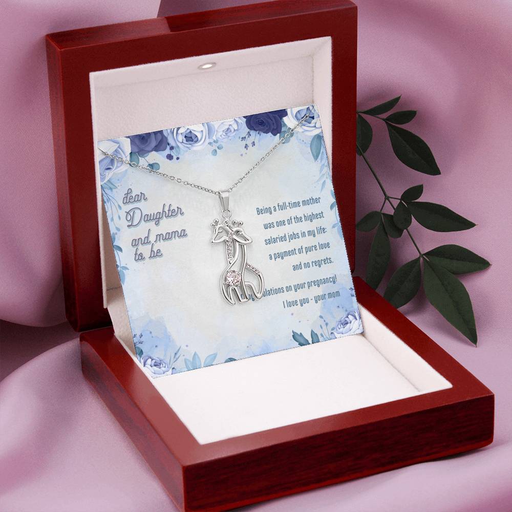 Gift for Pregnant Daughter from Mom - Giraffe Necklace - JustFamilyThings