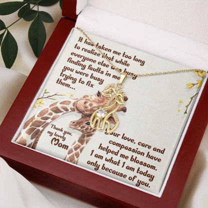 To my lovely mom - It has taken me Final - Giraffe Necklace - JustFamilyThings