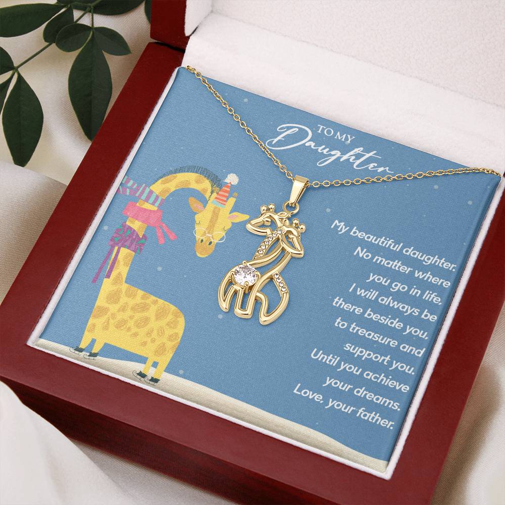 Gift to Daughter from Father - Giraffe Necklace - JustFamilyThings