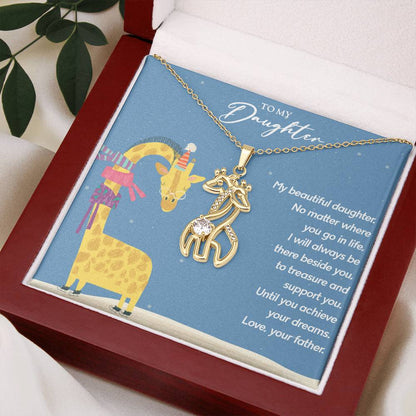 Gift to Daughter from Father - Giraffe Necklace - JustFamilyThings