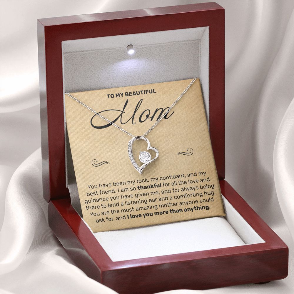 To My Mom - You Have Been My Rock - Forever Love Necklace - JustFamilyThings