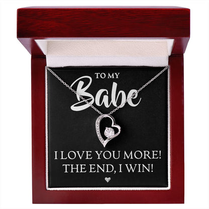 To My Babe, I Love You More - Forever Love Necklace - JustFamilyThings