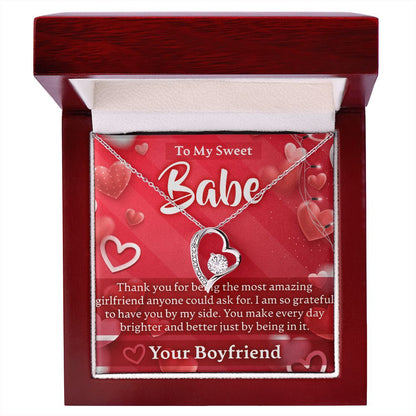 Valentines Day To My Babe - Forever Love Necklace - JustFamilyThings