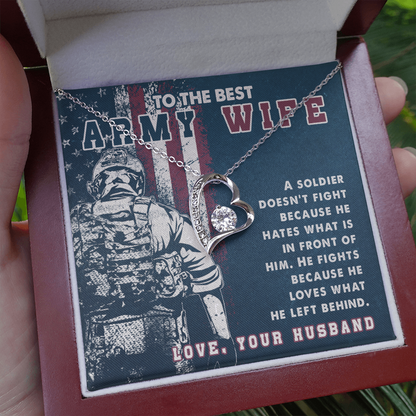 To The Best Army Wife - Forever Love Necklace - JustFamilyThings