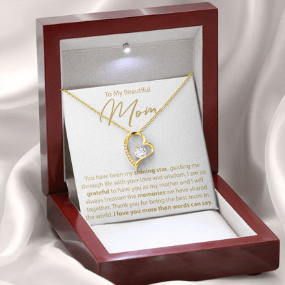 To My Mom - My Shining Star - Forever Love Necklace - JustFamilyThings