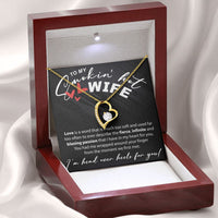 Load image into Gallery viewer, To My Smokin Hot Wife - Love Is A Word Much Too Soft - Forever Love Necklace - JustFamilyThings
